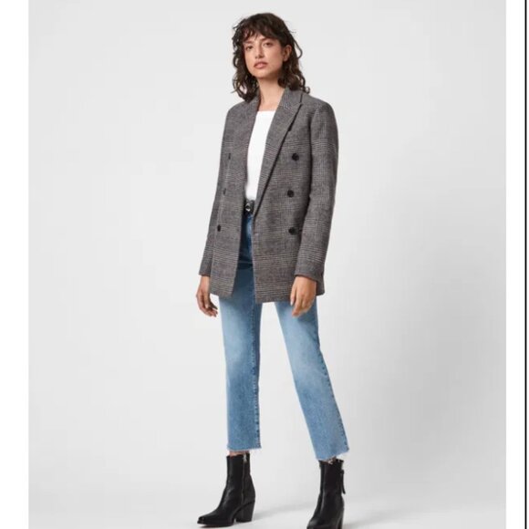 All Saints Astrid Check Blazer - Picture 2 of 9